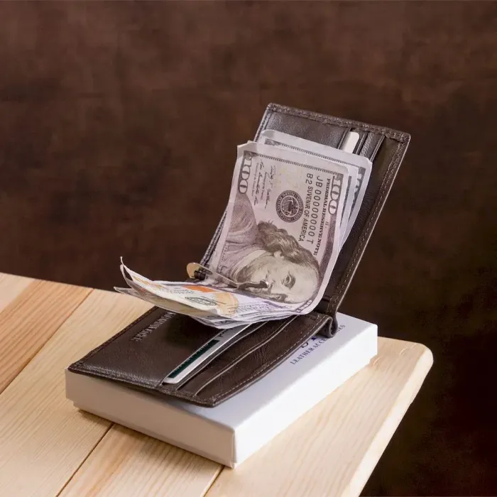 Стильный мужской зажим ST Leather 18946 Коричневый