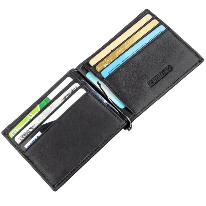 Затискач із монетницею на блискавці ST Leather 18948 Чорний