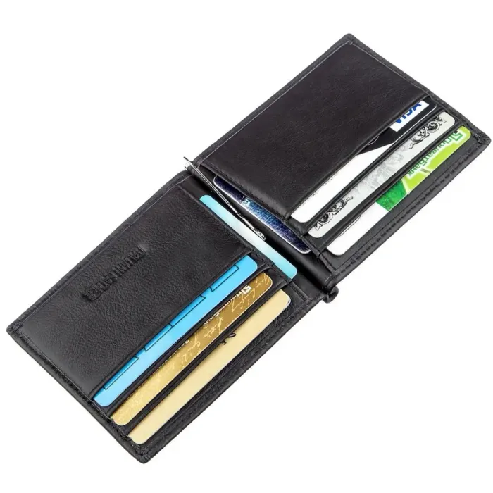 Затискач із монетницею на блискавці ST Leather 18948 Чорний