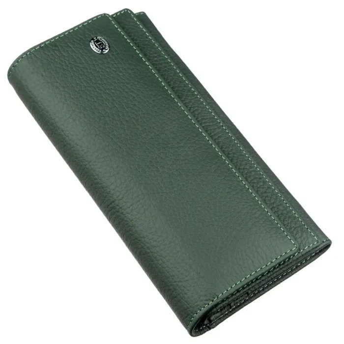 Класичний жіночий гаманець з візитницею ST Leather 18949 Зелений