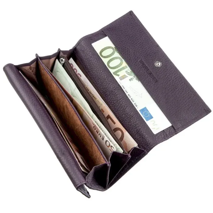 Жіночий гаманець з візитницею на кнопці ST Leather 18950 Фіолетовий