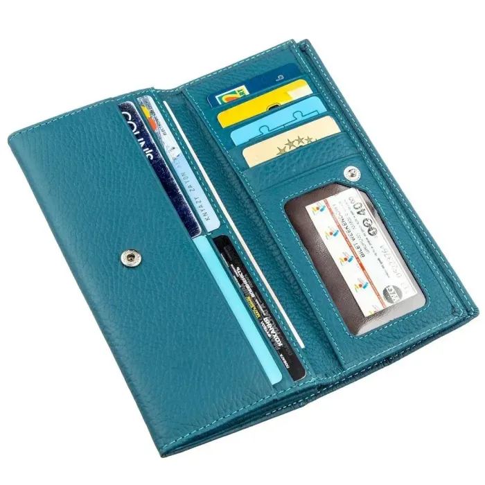 Женский кошелек с визитницей и монетницей ST Leather 18953 Голубой