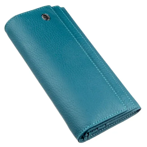 Жіночий гаманець з візитницею та монетницею ST Leather 18953 Блакитний