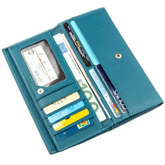 Женский кошелек с визитницей и монетницей ST Leather 18953 Голубой