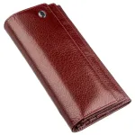 Жіночий гаманець із монетницею на блискавці ST Leather 18956 Темно-червоний