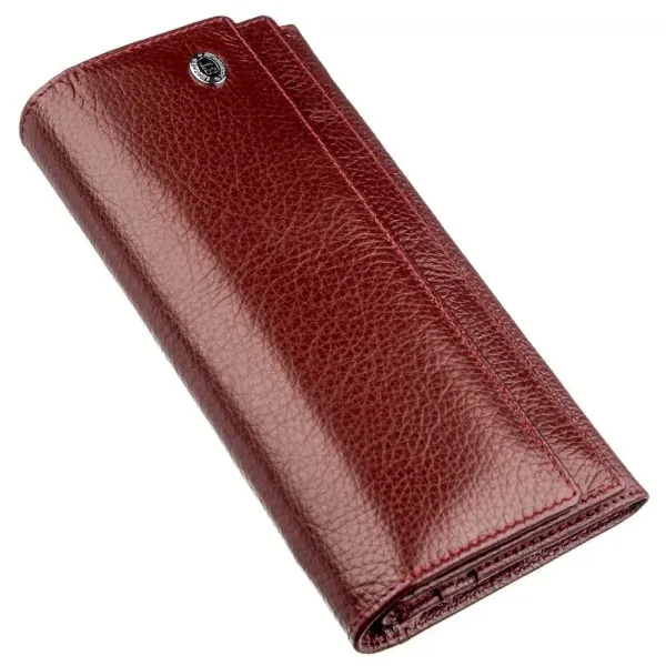 Жіночий гаманець із монетницею на блискавці ST Leather 18956 Темно-червоний