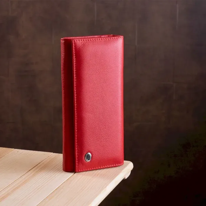 Жіночий гаманець із монетницею на клямці ST Leather 18957 Червоний