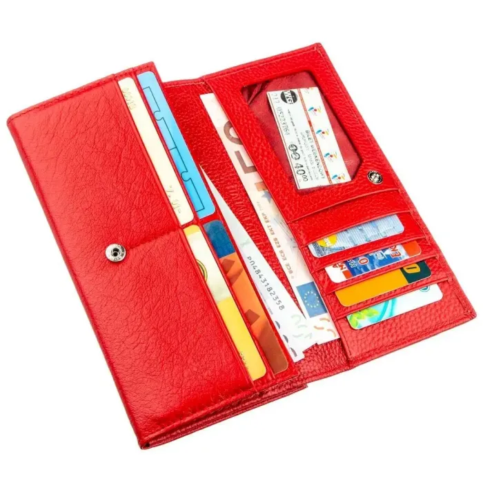 Жіночий гаманець із монетницею на клямці ST Leather 18957 Червоний