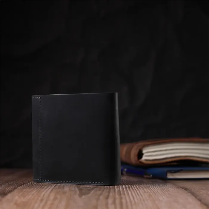 Кошелек в стиле унисекс из матовой натуральной кожи GRANDE PELLE 16809 Черный