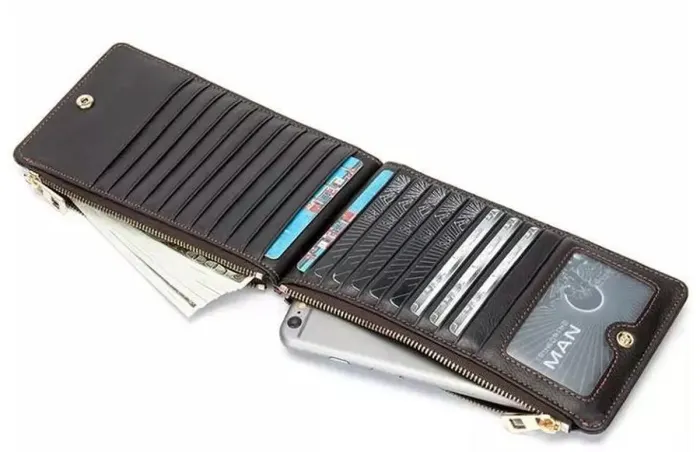 Кошелек-визитница вертикальный Vintage 14914 Коричневый