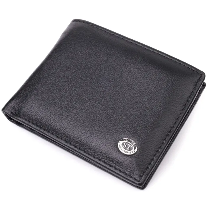 Гаманець з натуральної шкіри ST Leather 22476 Чорний