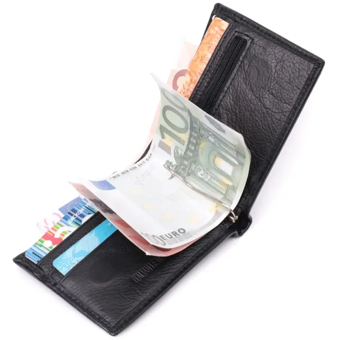 Гаманець з натуральної шкіри ST Leather 22476 Чорний