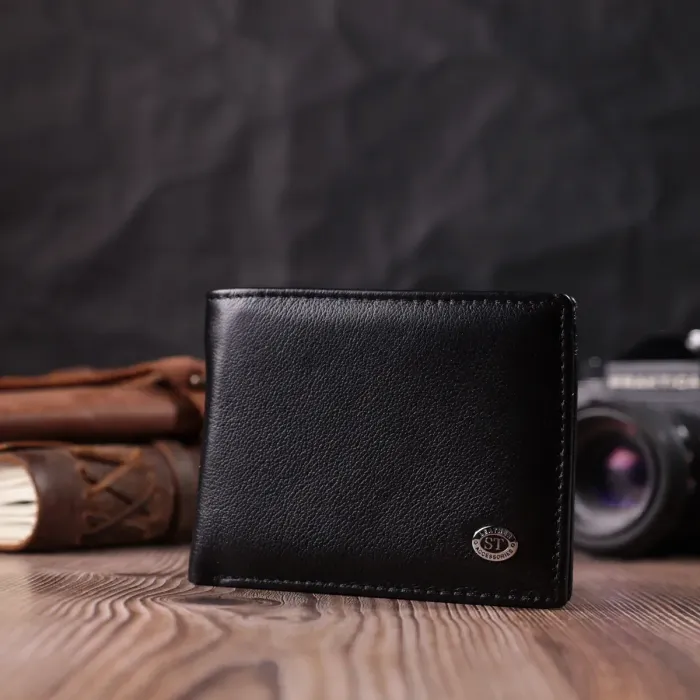 Гаманець з натуральної шкіри ST Leather 22476 Чорний