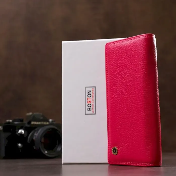 Гаманець жіночий Boston 18482 (S6001B) натуральна шкіра Рожевий