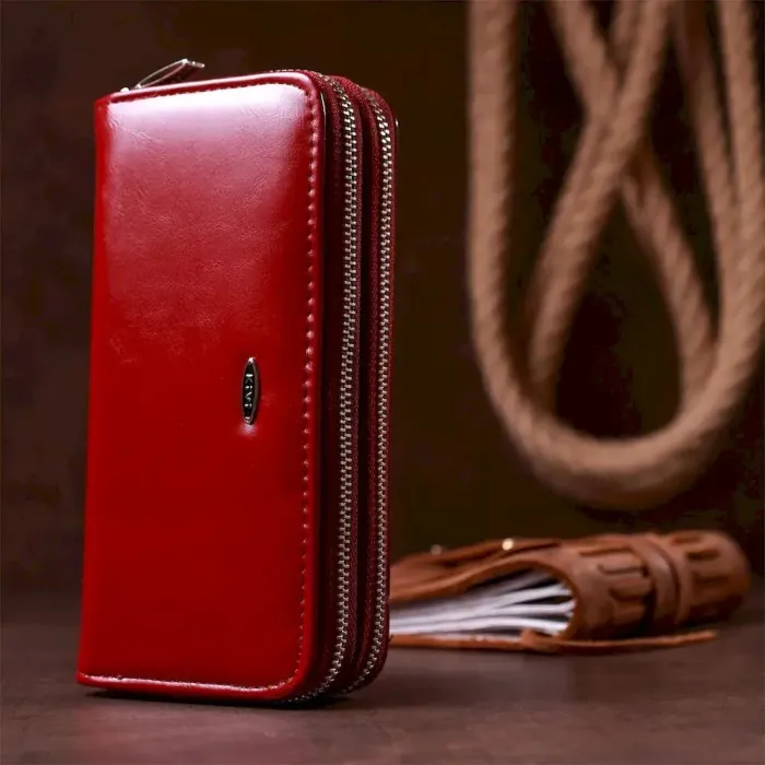 Гаманець жіночий з екошкіри KIVI 19053 Малиновий