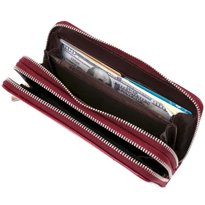Гаманець жіночий з екошкіри KIVI 19053 Малиновий