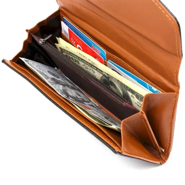 Гаманець жіночий з екошкіри флотар KIVI 19061 Чорний