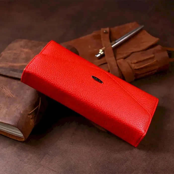 Гаманець жіночий з екошкіри флотар KIVI 19063 Яскраво-червоний
