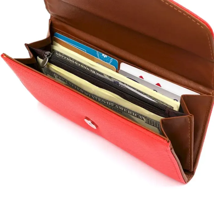 Гаманець жіночий з екошкіри флотар KIVI 19063 Яскраво-червоний