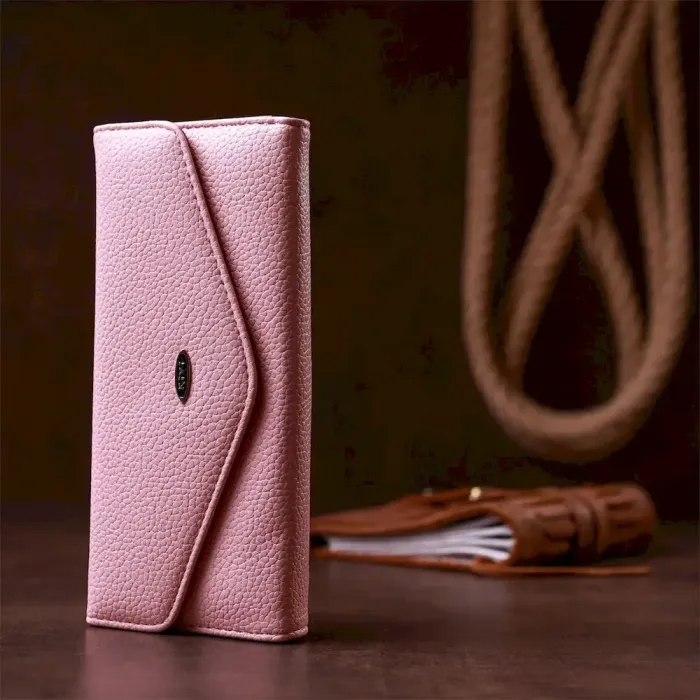 Гаманець жіночий з екошкіри флотар KIVI 19064 Рожевий