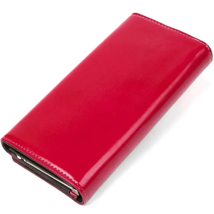 Гаманець жіночий з екошкіри гладкий KIVI 19078 Малиновий