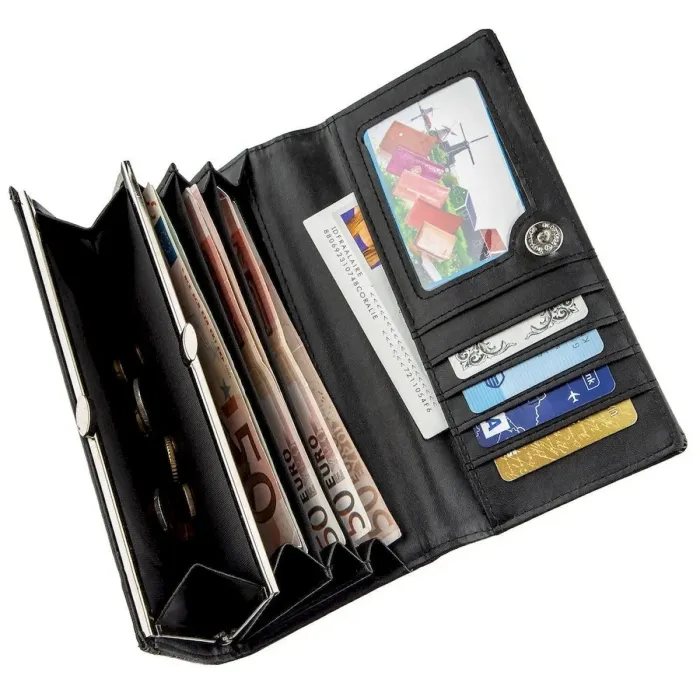 Гаманець жіночий з екошкіри лаковий KIVI 19012 Чорний