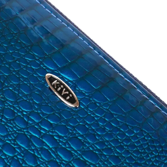 Гаманець жіночий з екошкіри на дві блискавки лаковий KIVI Хамелеон 19022