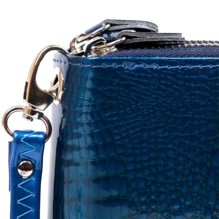 Гаманець жіночий з екошкіри на дві блискавки лаковий KIVI Хамелеон 19022