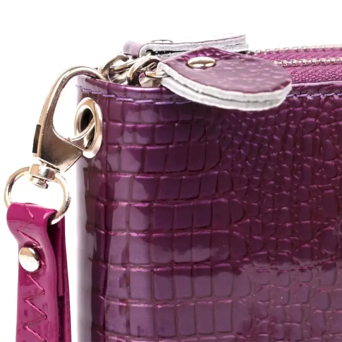 Гаманець жіночий з екошкіри на дві блискавки KIVI Хамелеон 19021 Фіолетовий