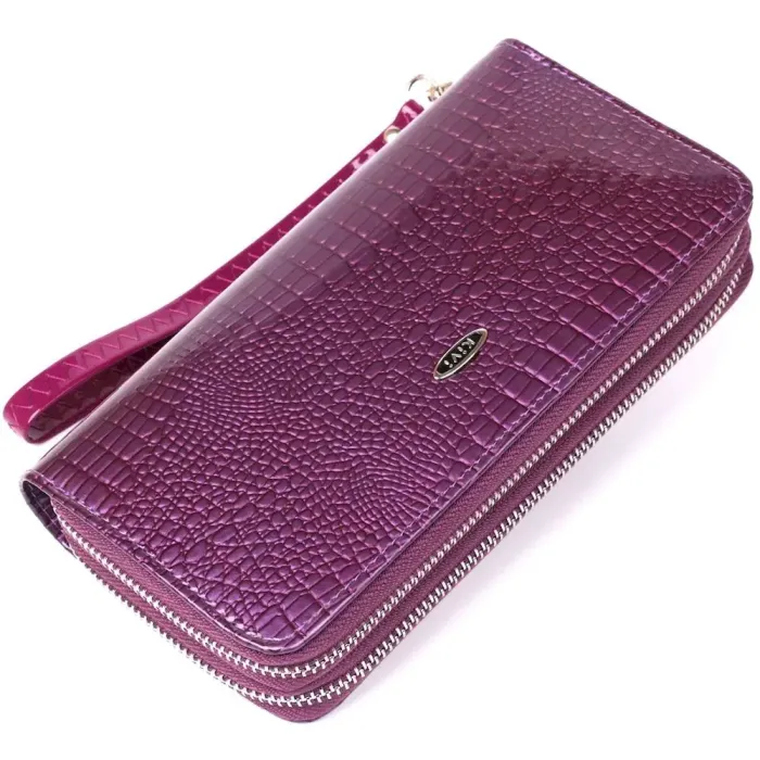 Гаманець жіночий з екошкіри на дві блискавки KIVI Хамелеон 19021 Фіолетовий