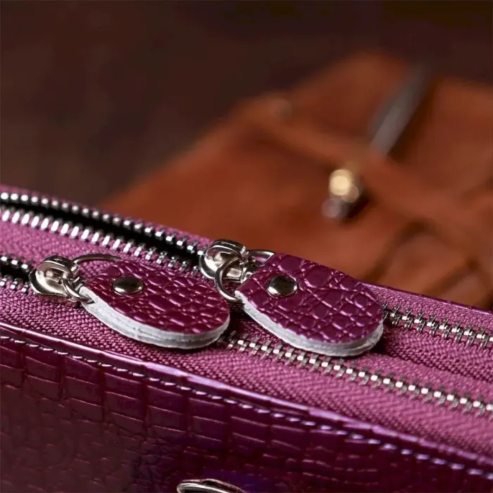 Гаманець жіночий з екошкіри на дві блискавки KIVI Хамелеон 19021 Фіолетовий