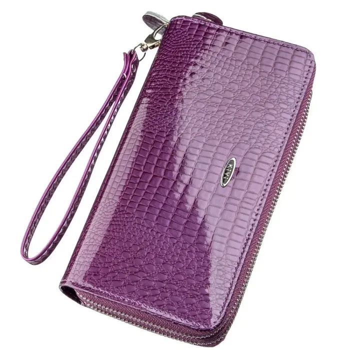 Гаманець жіночий з екошкіри на дві блискавки KIVI Хамелеон 19021 Фіолетовий