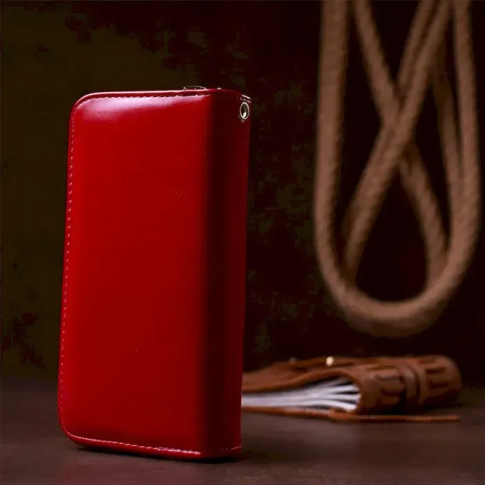 Кошелек женский из гладкой экокожи KIVI 19051 Темно-розовый