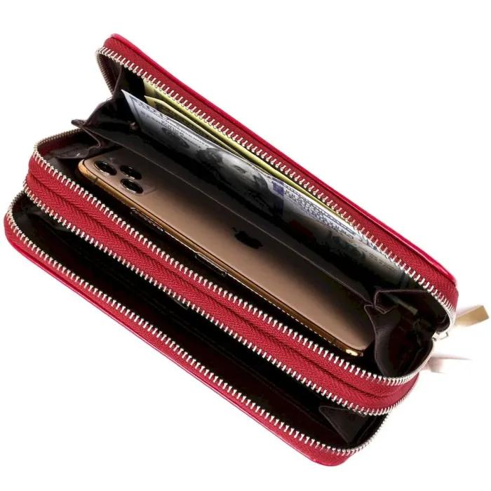 Кошелек женский из гладкой экокожи KIVI 19051 Темно-розовый