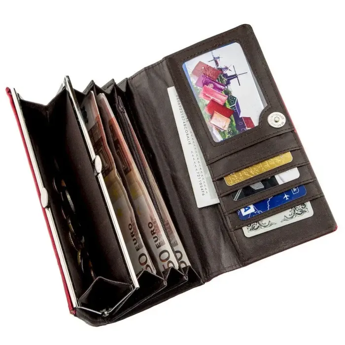 Гаманець жіночий з гладкого екошкіри KIVI 19059 Рожевий