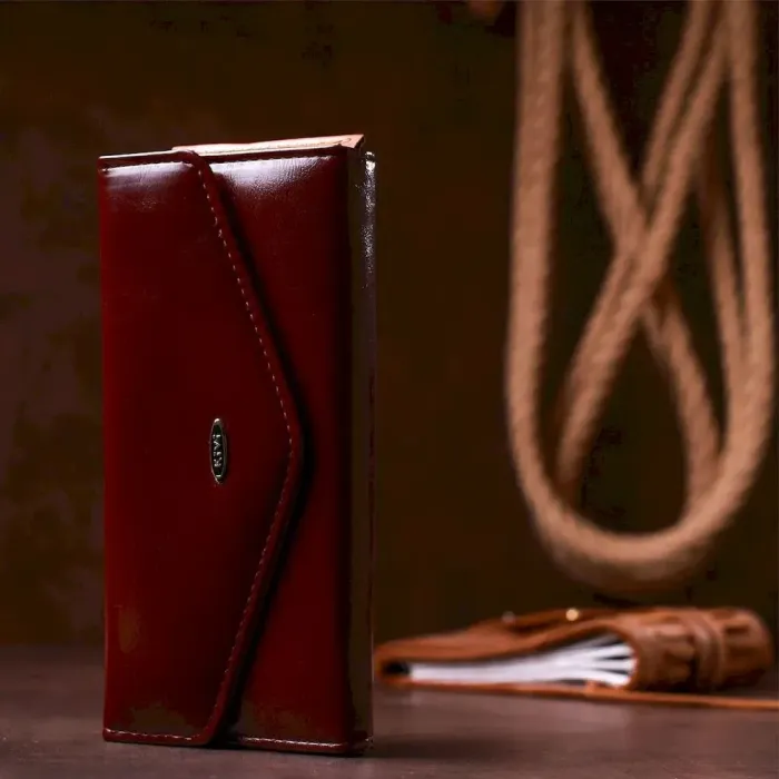 Гаманець жіночий з гладкого екошкіри KIVI 19070 Коричневий