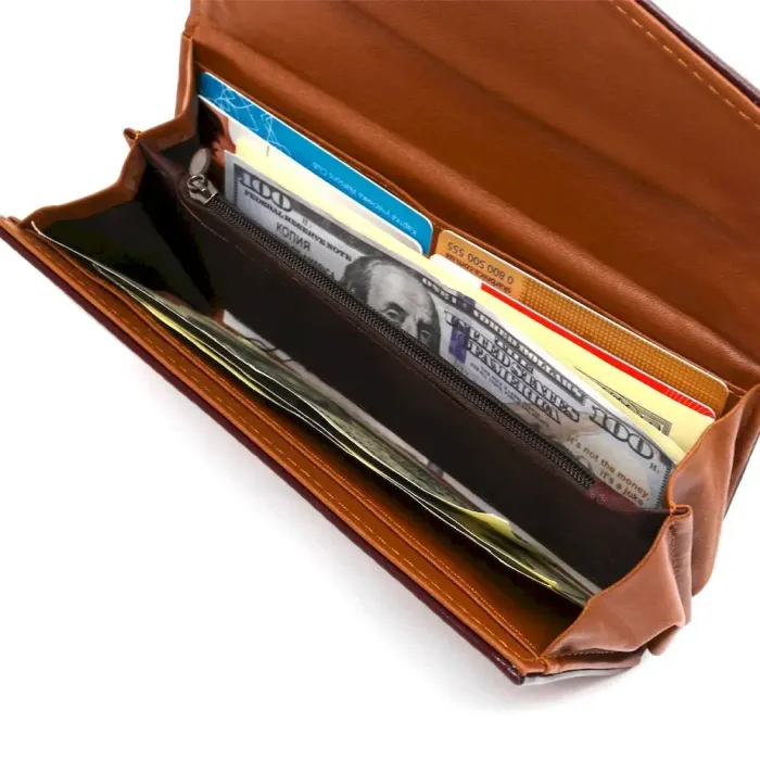 Гаманець жіночий з гладкого екошкіри KIVI 19070 Коричневий