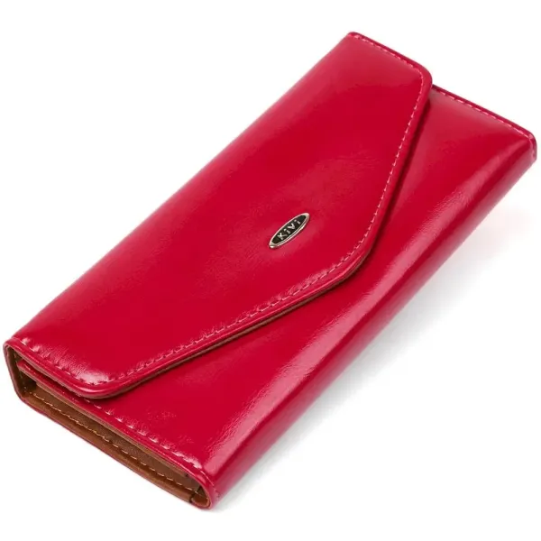 Гаманець жіночий з гладкого екошкіри KIVI 19071 Малиновий