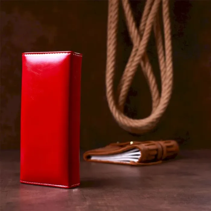 Гаманець жіночий з гладкого екошкіри KIVI 19071 Малиновий