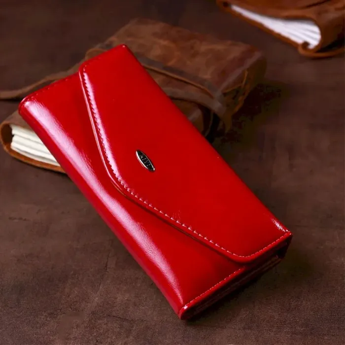 Гаманець жіночий з гладкого екошкіри KIVI 19071 Малиновий