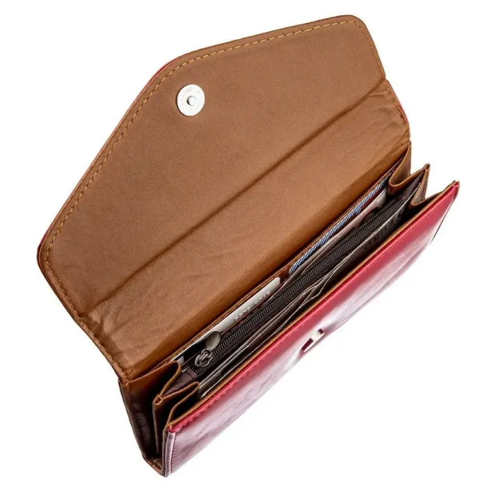 Кошелек женский из гладкой экокожи KIVI 19072 Ярко-розовый