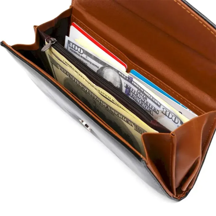 Гаманець жіночий з гладкого екошкіри KIVI 19073 Чорний