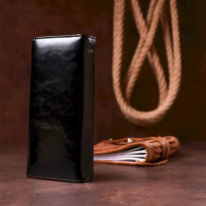 Гаманець жіночий з гладкого екошкіри KIVI 19073 Чорний