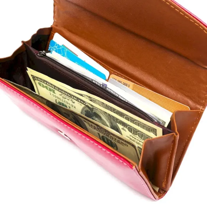 Гаманець жіночий з гладкої екошкіри KIVI 19074 Рожевий