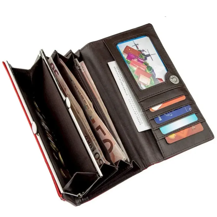 Гаманець жіночий з гладкого екошкіри KIVI 19075 Червоний