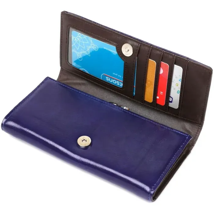 Гаманець жіночий з гладкого екошкіри KIVI 19076 Синій