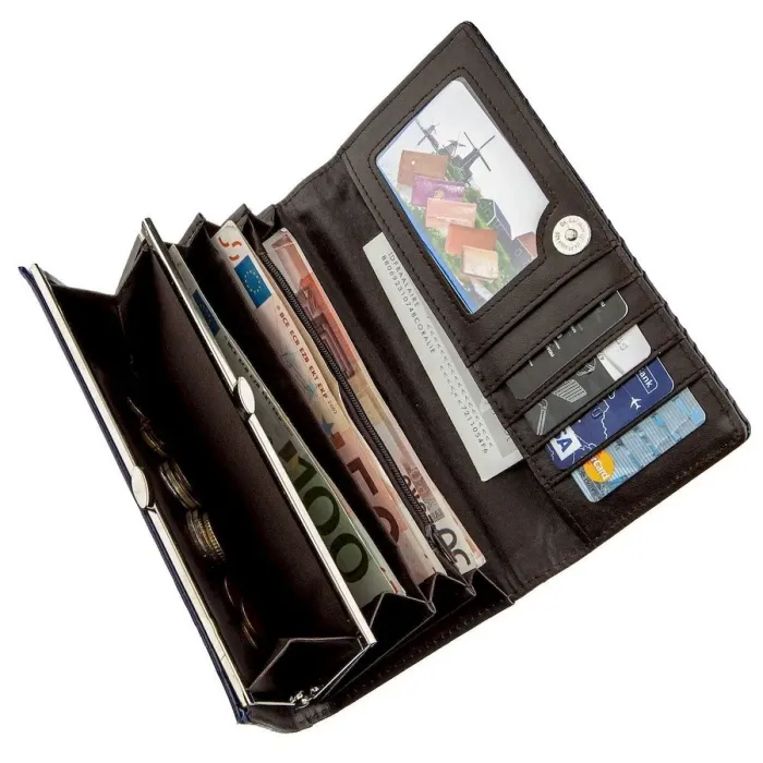 Гаманець жіночий з гладкого екошкіри KIVI 19076 Синій