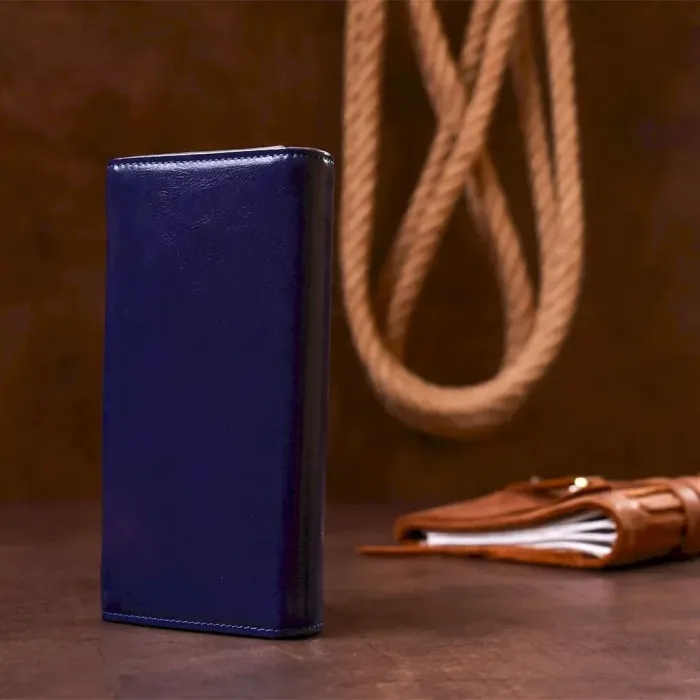 Гаманець жіночий з гладкого екошкіри KIVI 19076 Синій