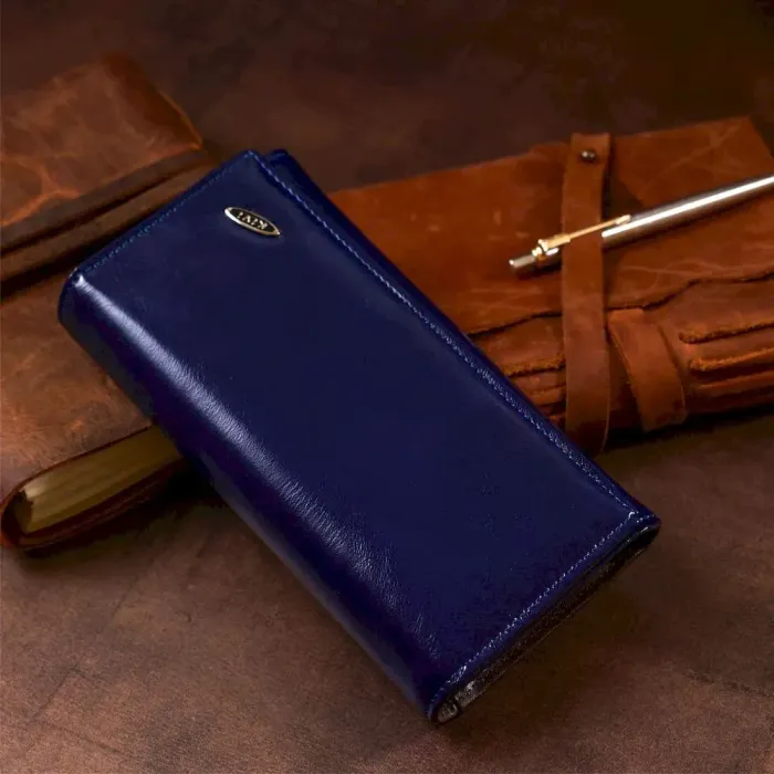 Гаманець жіночий з гладкого екошкіри KIVI 19076 Синій