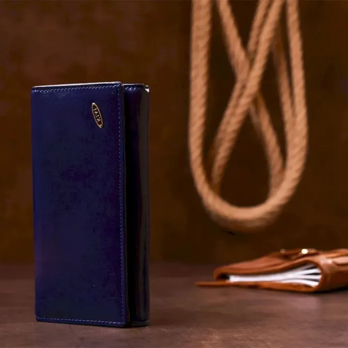 Гаманець жіночий з гладкого екошкіри KIVI 19076 Синій